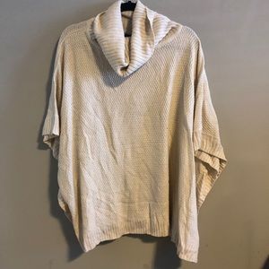 Cream Turtle Neck Ponch- worn once!